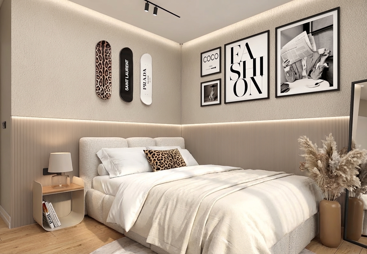 Sypialnie z akcentem glamour i japandi – Wołczkowo